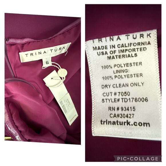 Trina Turk Glow Halter Neck Carmel Crepe Dress Purple Plum Women’s Size 6 NEW - Picture 13 of 13